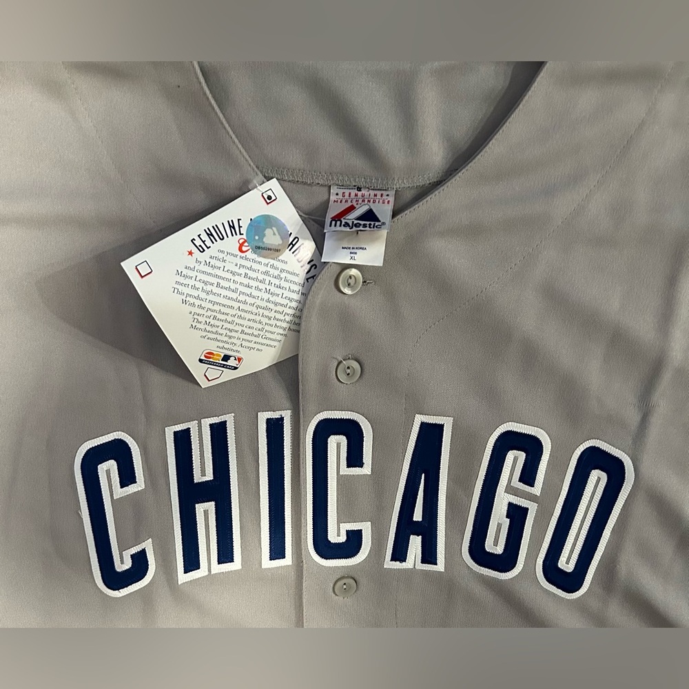 Majestic Authentic Chicago Cubs MLB Baseball Road Gray Jersey Men’s Sz: XL - Picture 3 of 5